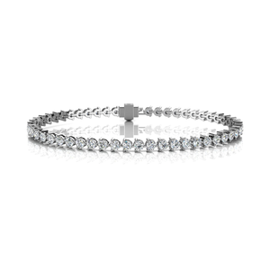 14K White Gold Three Prongs Lab Grown Diamond Tennis Bracelet (4 ct. tw)