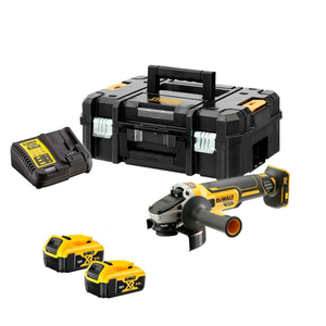 DeWalt DCG405P2 Cordless 18V XR 125mm Brushless Angle Grinder Set with 2x5.0Ah Batteries