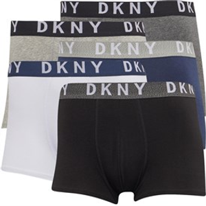 DKNY Mens Portland Five Pack Boxer Trunks Black/Grey/Navy/Charcoal/White