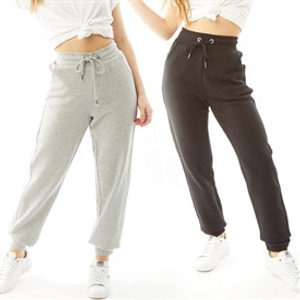 Brave Soul Womens Two Pack Jude Joggers Black/Grey