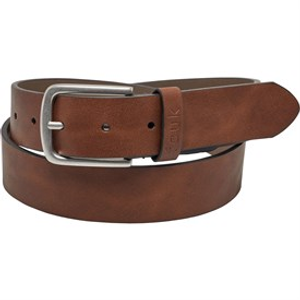 French Connection Mens FCUK Branded Keeper Buckle Belt Brown/Navy
