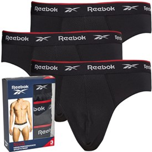 Reebok Mens Wiggins Performance Three Pack Briefs Black