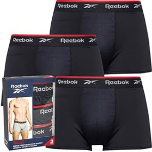 Reebok Mens Redgrave Performance Three Pack Shorts Trunks Black