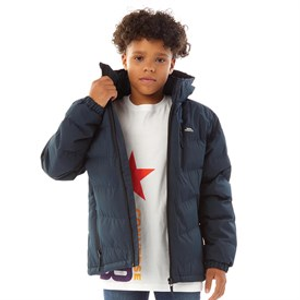 Trespass Junior Boys Figo Waterproof Padded Hooded Jacket Navy