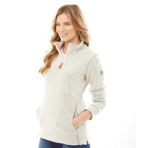 Trespass Womens Ronette Textured Knitted 1/2 Zip Fleece Jacket Off White