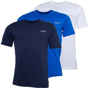 DKNY Mens Giants Three Pack T-Shirts Navy/White/Blue