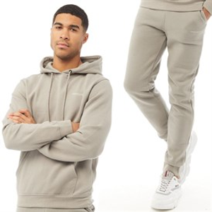 Crosshatch Mens Chelmere Hoodie And Joggers Set Dark Stone