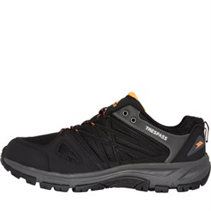 Trespass Mens Fisk Trail Walking Shoes Black/Shocking Orange