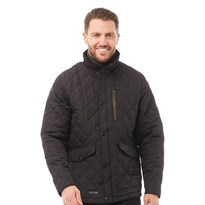Trespass Mens Argyle Quilted Jacket Black