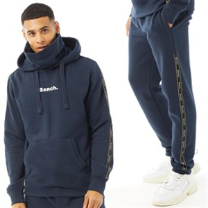 Bench Mens Guttell Tracksuit With Branded Tape Detail Navy