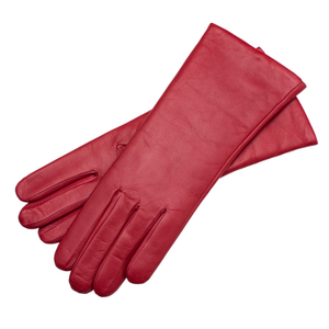 Marsala - Women's Minimalist Leather Gloves In Rosso Nappa Leather (7")