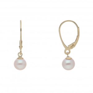 New 9ct Gold Freshwater Cultured Pearl Leverback Drop Earrings
