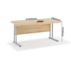 Straight American Oak Cantilever Office Desk-W1800mm x D800mm x H720mm