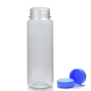 200ml Slim Plastic Juice Bottle & 38mm T/E Juice Screw Cap - Light Blue