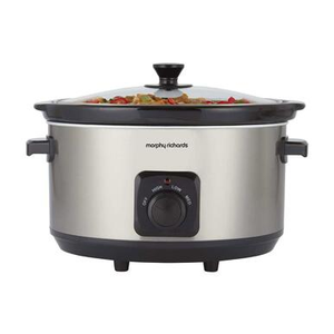 Morphy Richards, 461013, 6.5l Ceramic Slow Cooker, Stainless Steel