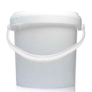 1L White Bucket With Handle & T/E Lid