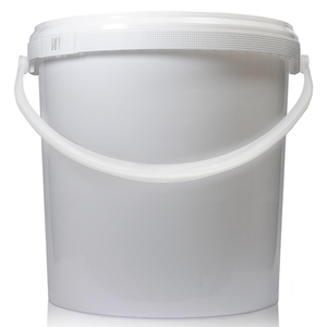 10L White Bucket With Handle & T/E Lid