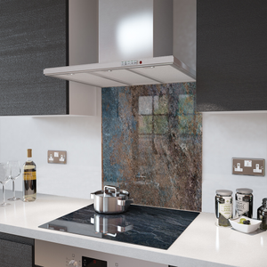 Glass Splashback in Concrete - 80cm Wide x 75cm High