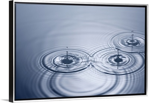 Series of droplets falling into sea