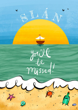 Bronagh Lee Bon Voyage SLÁN Bye Travel Illustration Card