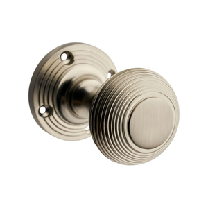 Beehive Mortice Door Knob - Brushed Nickel - Pair - Designer Levers