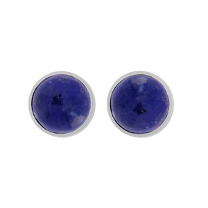 Maya Interchangeable Silver Stud Earrings - Lapis Lazuli (one size)