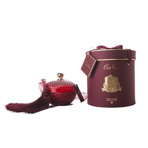 Cote Noire - Round Art Deco Candle Burgundy w/Rose Oud 300g