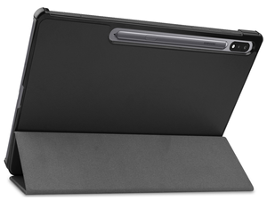 Slim Synthetic Leather Flip Case with Stand for Samsung Galaxy Tab S7 FE - Black