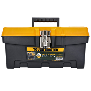 TOUGH MASTER Tool Storage Box 16 Inch/41x 21.3x 20cm Pro Quality with Tote Tray Metal Latch &Carry Handle