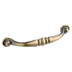 Knebworth Cabinet/Cupboard/Wardrobe Bow Handle - 96mm - Antique Brass - Elite Knobs & Handles