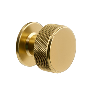 Kensington Knurled Cabinet & Drawer Knob - Brushed Brass (Gold) - 35mm - Elite Knobs & Handles