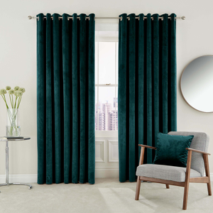 Escala Lined Curtains 90" x 90", Teal