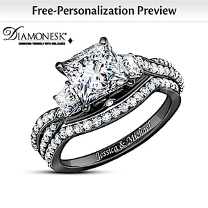 3-Carat Midnight Kiss Personalized Ring