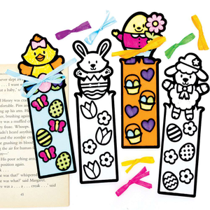 Inkleurbare Paas boekenleggers met Fluweel 