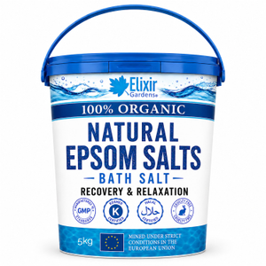 Organic Epsom Bathing Salts (100% Pure FCC Food Grade) 500g-25kg - 5kg, Re-Sealable Tub