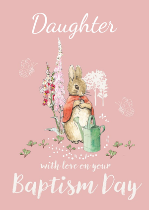 Peter Rabbit Illustration Daughter Baptism Card