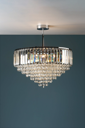 Laura Ashley Vienna 5 Light Semi Flush Crystal and Polished Chrome