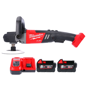 Milwaukee M18FAP180 18V 180mm FUEL Cordless Polisher With 2 x 5.0Ah Batteries & Charger