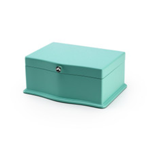 Blue Spinning Ballerina 18 Note Wooden Musical Jewelry Box