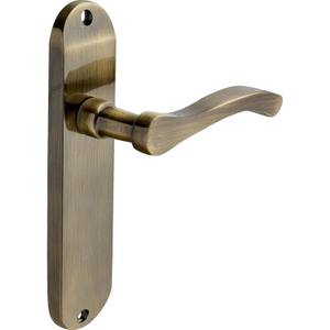Capri Lever Door Handle on Backplate - Antique Brass - Internal - Pair - Designer Levers