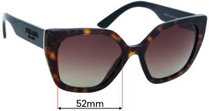 Sunglass Fix Replacement Lenses for Prada SPR24X - 52mm Wide