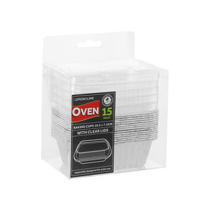 Lemon & Lime Rectangle Foil Baking Cup with Plastic Lids 15 Pack - 1 / SLEEVE