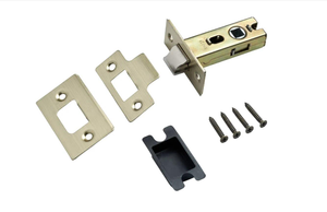 Bolt Through Tubular Latch - 76mm Case - 57mm Backset - Antique Brass - Designer Levers