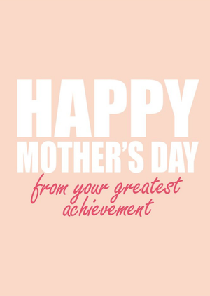 Typographic Peach Mothers Day Card
