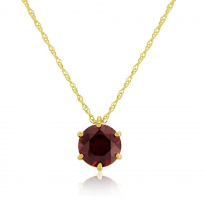 9ct Yellow Gold 1.25ct Garnet Pendant