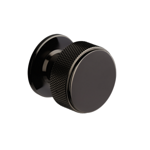 Kensington Knurled Cabinet & Drawer Knob - Black Nickel - 35mm - Elite Knobs & Handles