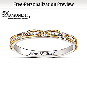 Solid Sterling Silver Endless Love Personalized Wedding Ring