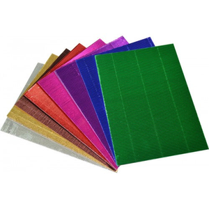 Rainbow Metallic Corrugated Board A4 20 Sheets Assorted - 1 / SLEEVE