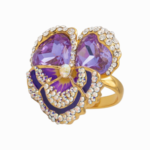 Crystal Pansy Ring