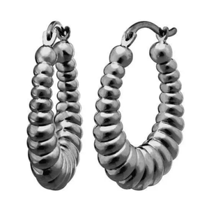 Scalloped Hoops In Black